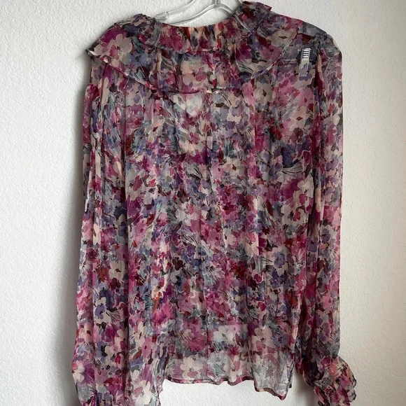 Johnny Was Silk Floral CORA RUFFLE BLOUSE - Picture 12 of 12